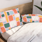 Colorful abstract geometric shape pattern Pillow Sham Gallery Image 2