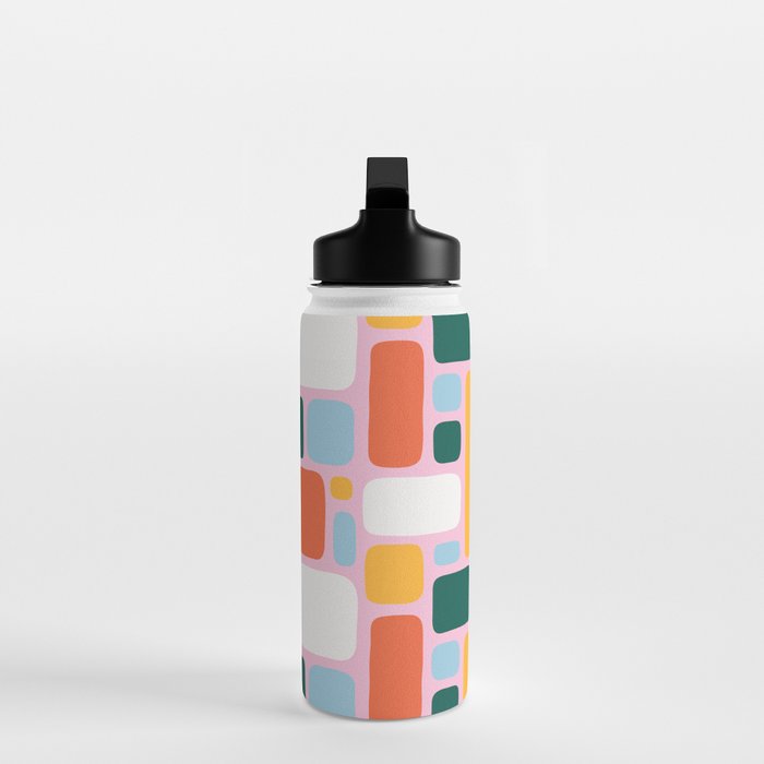 Colorful abstract geometric shape pattern Water Bottle Gallery Image 3