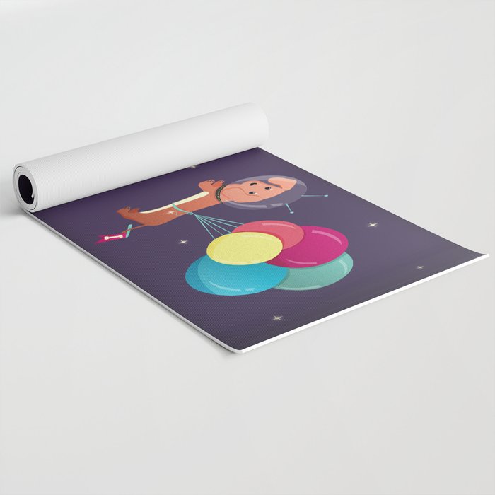 Galaxy Dog with balloons Yoga Mat Gallery Image 2