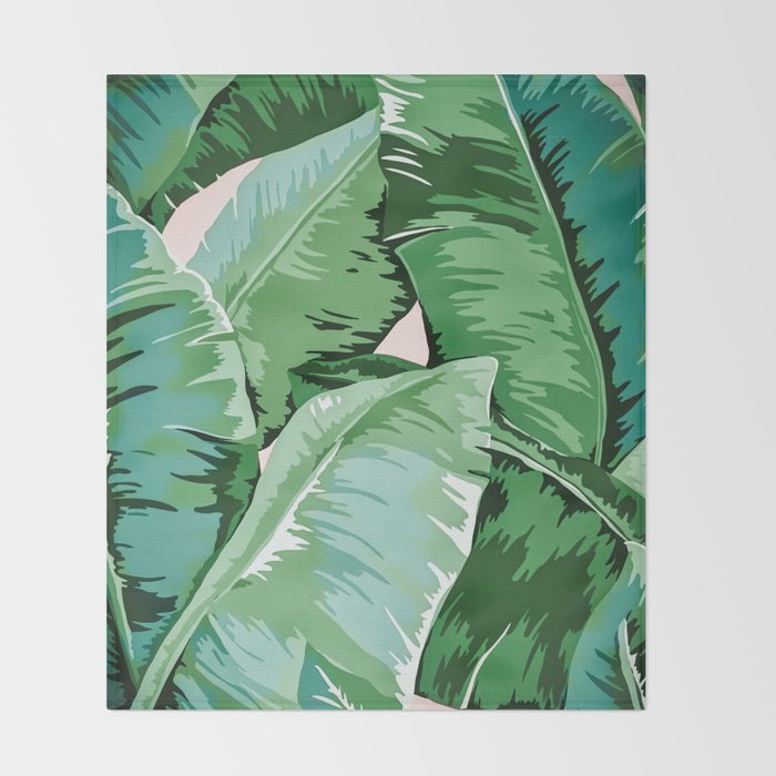 Banana leaf grandeur II Throw Blanket Gallery Image 2