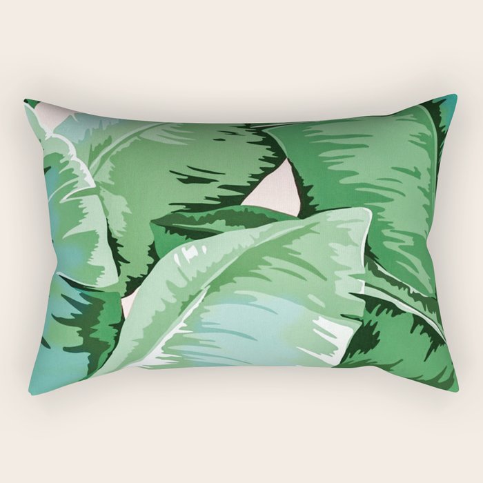 Banana leaf grandeur II Rectangular Pillow Gallery Image 1
