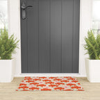 Bison - tomato red, pink, and teal, on cream Welcome Mat Gallery Image 3