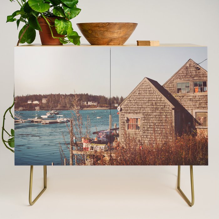 New England Waterfront  - Nautical Art Credenza Gallery Image 1
