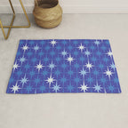 Blue Mid Century Modern Atomic Age Starburst Pattern Rug Gallery Image 1