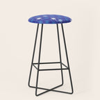 Blue Mid Century Modern Atomic Age Starburst Pattern Stool Gallery Image 1