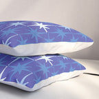 Blue Mid Century Modern Atomic Age Starburst Pattern Pillow Sham Gallery Image 3
