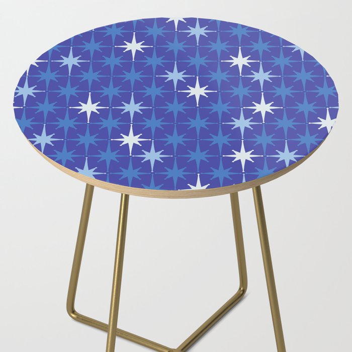 Blue Mid Century Modern Atomic Age Starburst Pattern Side Table Gallery Image 2