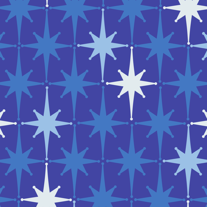 Blue Mid Century Modern Atomic Age Starburst Pattern Coffee Mug Gallery Image 2