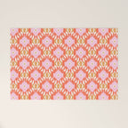 Orange Boho Ikat Pattern Welcome Mat Gallery Image 1
