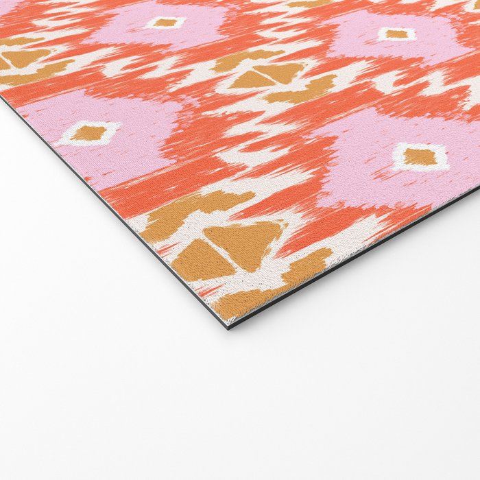 Orange Boho Ikat Pattern Welcome Mat Gallery Image 2