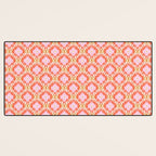 Orange Boho Ikat Pattern Desk Mat Gallery Image 3