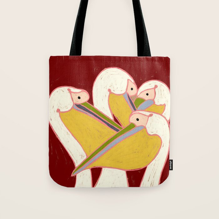 Pelicans of the Burgundy Sky Tote Bag Gallery Image 1