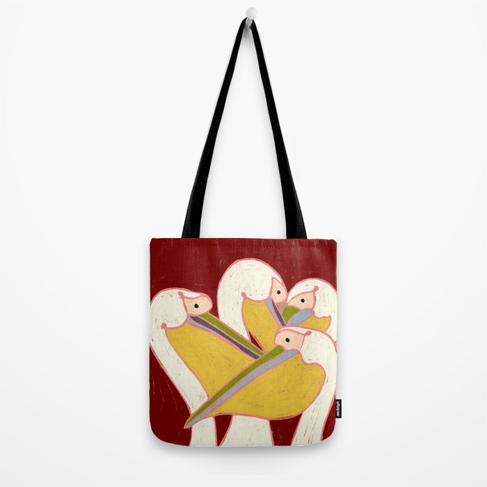Pelicans of the Burgundy Sky Tote Bag Gallery Image 2