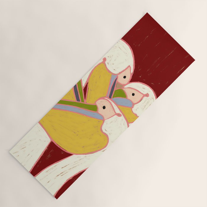 Pelicans of the Burgundy Sky Yoga Mat Gallery Image 1