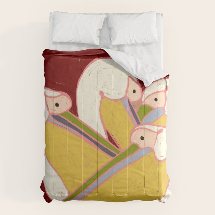 Pelicans of the Burgundy Sky Comforter Gallery Image 1