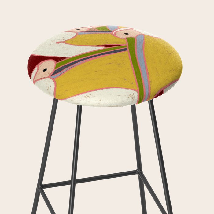 Pelicans of the Burgundy Sky Stool Gallery Image 2