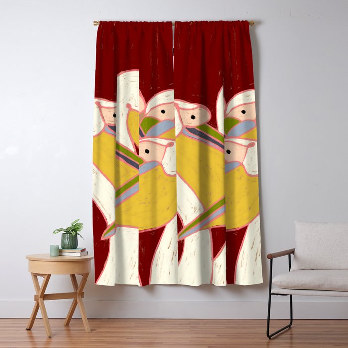 Pelicans of the Burgundy Sky Window Curtain Gallery Image 5