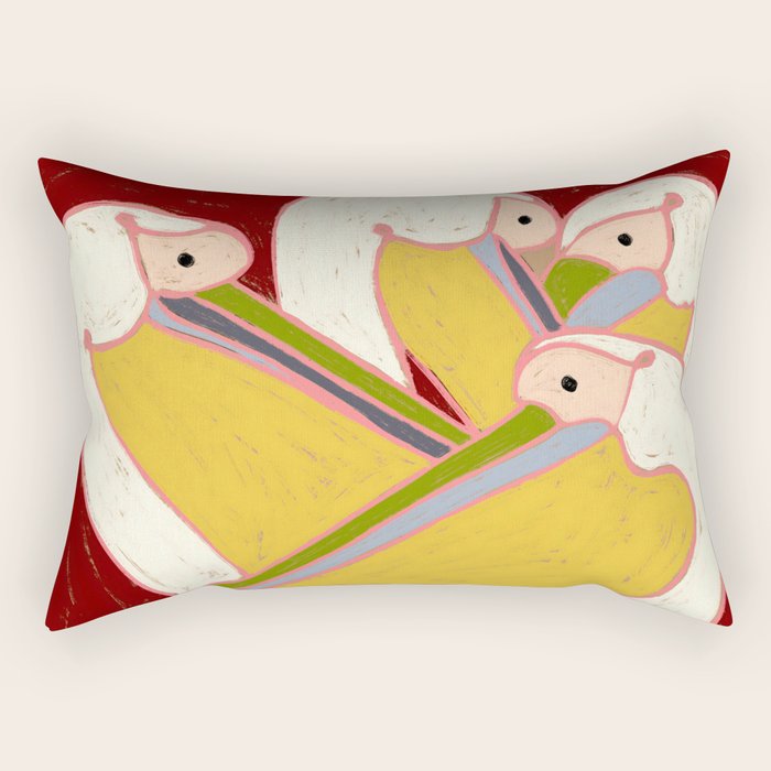 Pelicans of the Burgundy Sky Rectangular Pillow Gallery Image 2