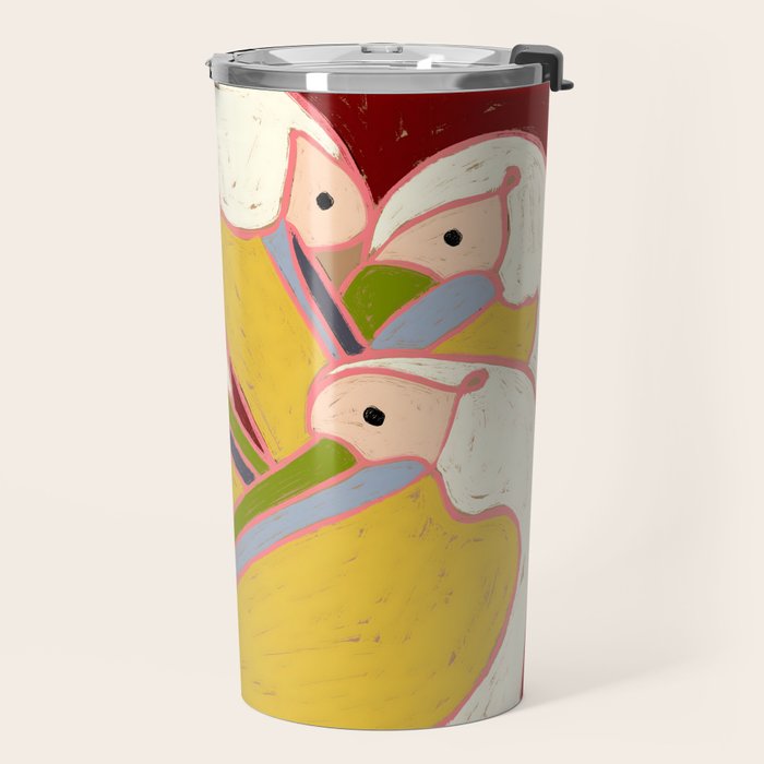 Pelicans of the Burgundy Sky Travel Mug Gallery Image 2