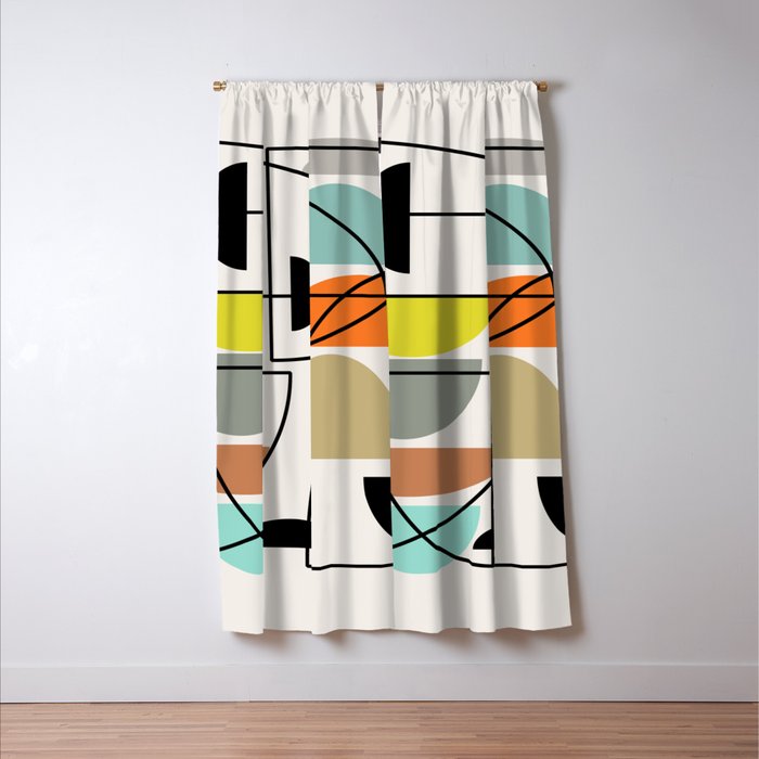 Mid Century Modern "Bowls" Window Curtain Gallery Image 3