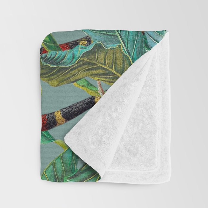Leaf and Snake pattern Throw Blanket Gallery Image 3