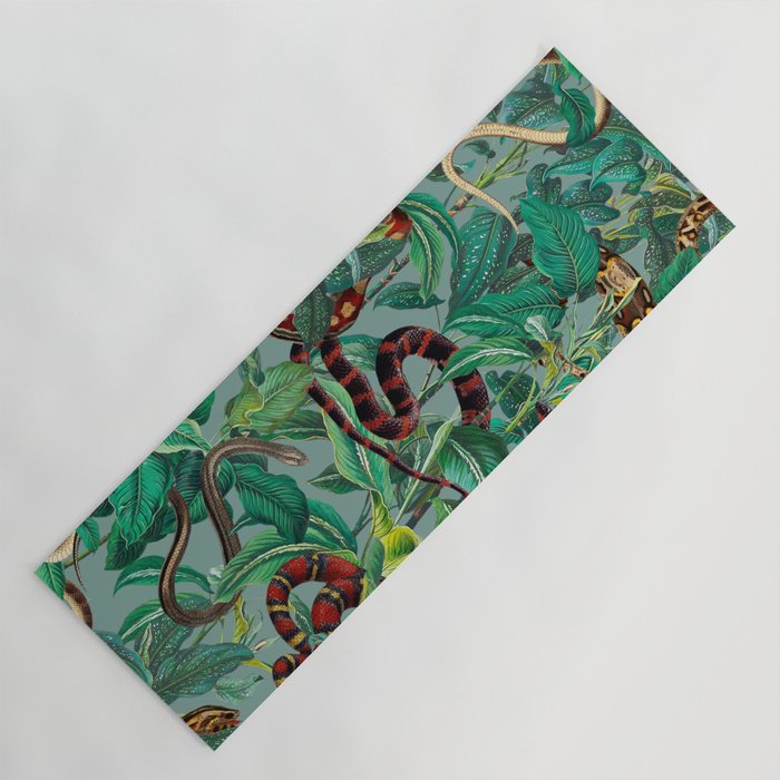 Leaf and Snake pattern Yoga Mat Gallery Image 1