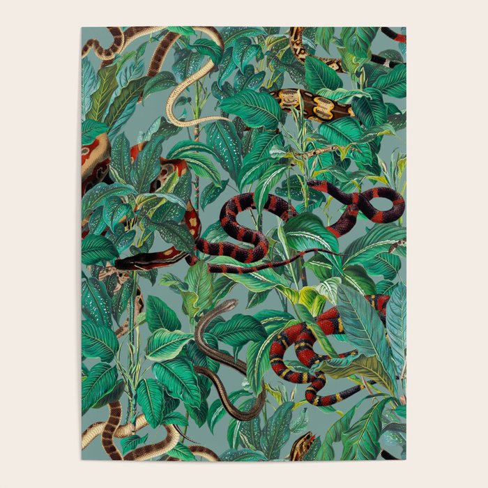Leaf and Snake pattern Poster Gallery Image 1