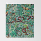 Leaf and Snake pattern Throw Blanket Gallery Image 2