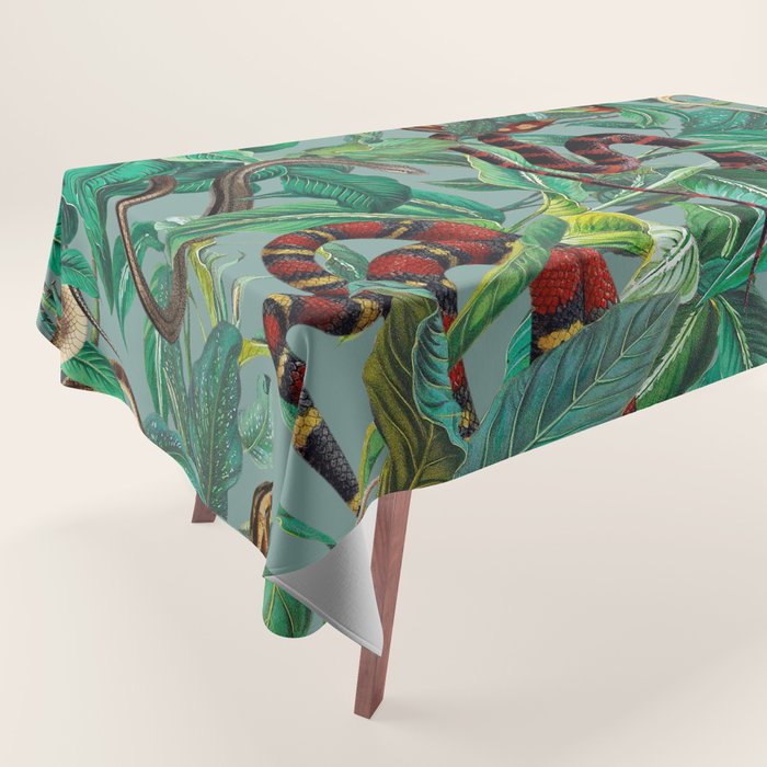 Leaf and Snake pattern Tablecloth Gallery Image 1