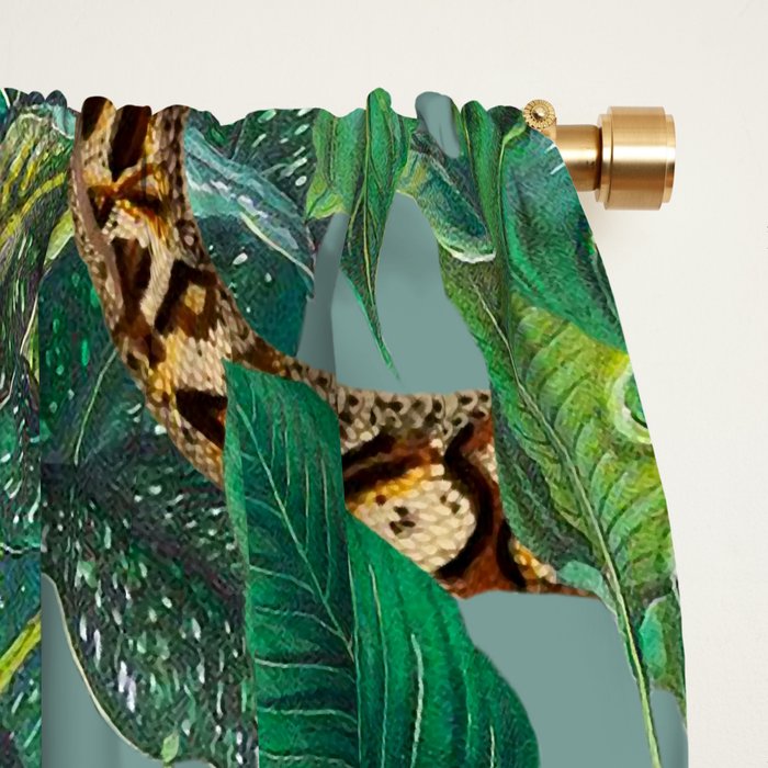 Leaf and Snake pattern Window Curtain Gallery Image 2
