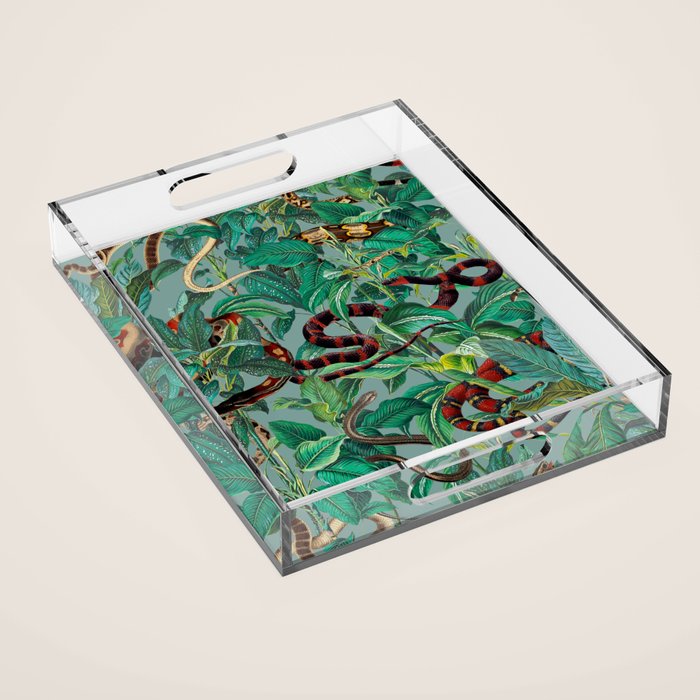 Leaf and Snake pattern Acrylic Tray Gallery Image 1