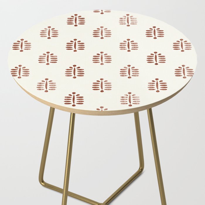 block print palm in rust Side Table Gallery Image 2