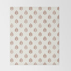 block print palm in rust Throw Blanket Gallery Image 2