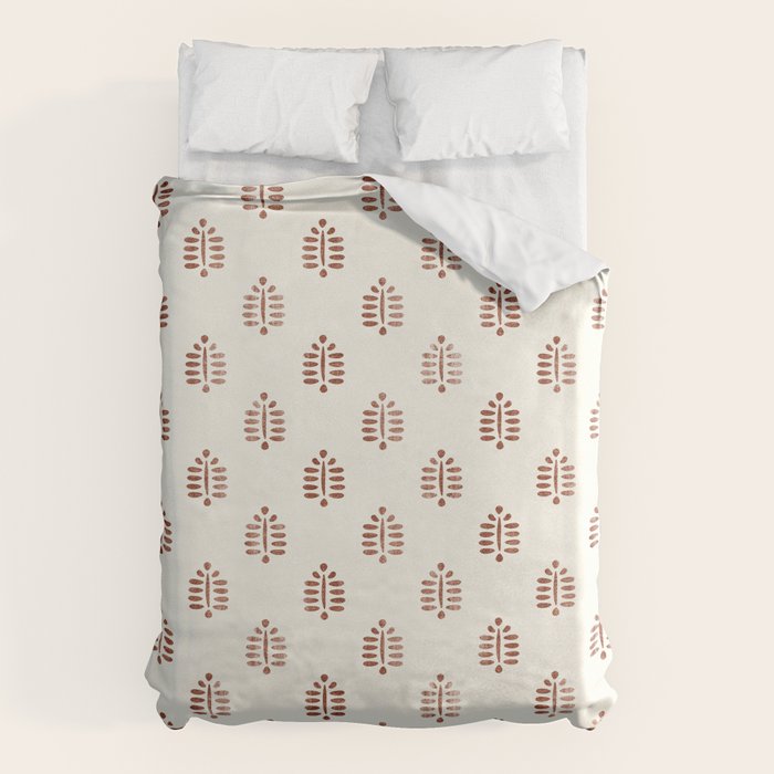 block print palm in rust Duvet Cover Gallery Image 6