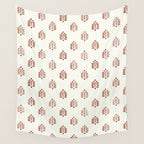 block print palm in rust Wall Tapestry Gallery Image 4