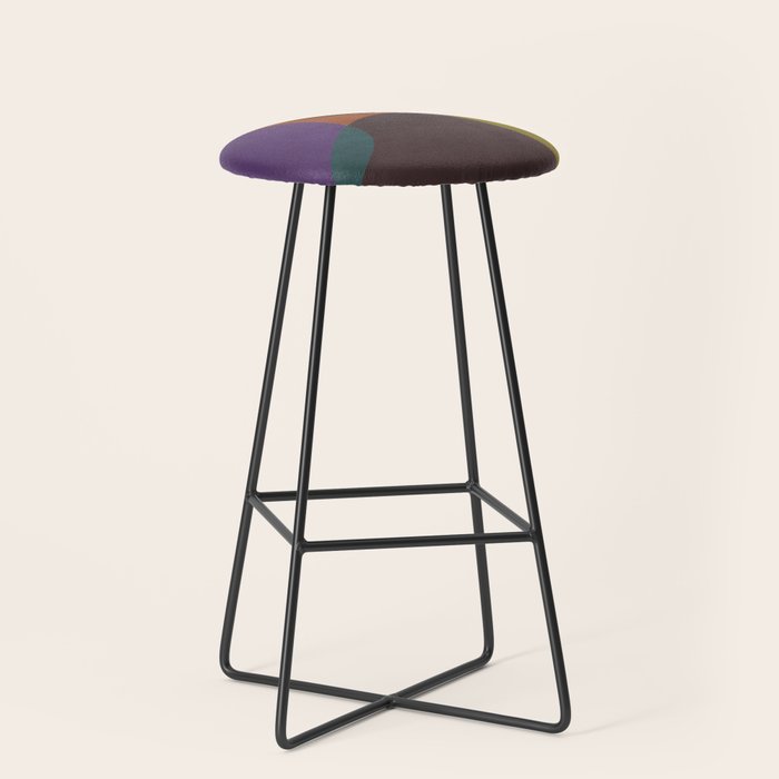 mid century abstract geometric autumn 2 Stool Gallery Image 1