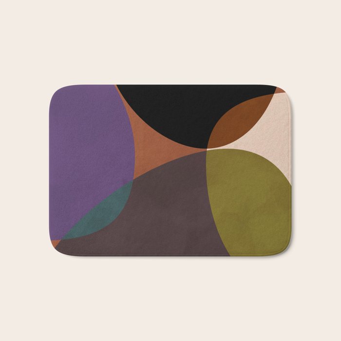 mid century abstract geometric autumn 2 Bath Mat Gallery Image 1