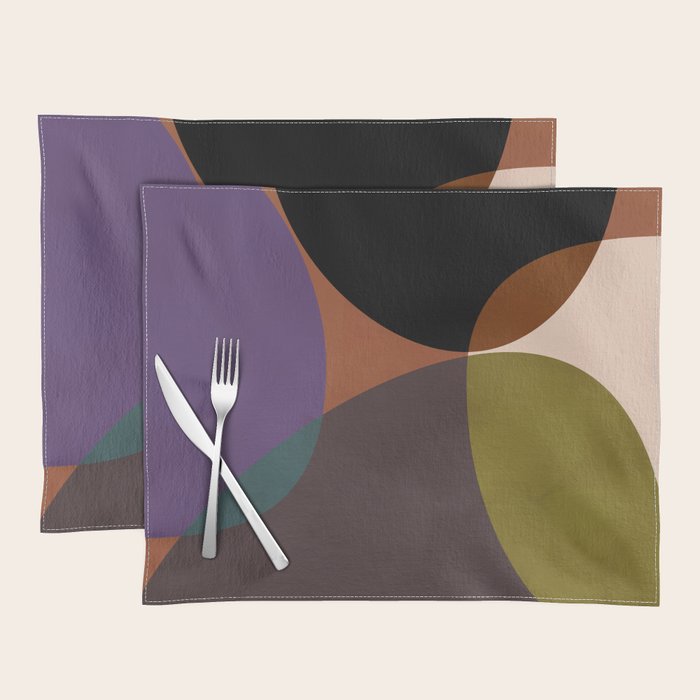mid century abstract geometric autumn 2 Placemat Gallery Image 1
