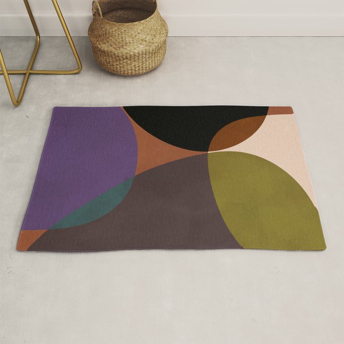 mid century abstract geometric autumn 2 Rug Gallery Image 1