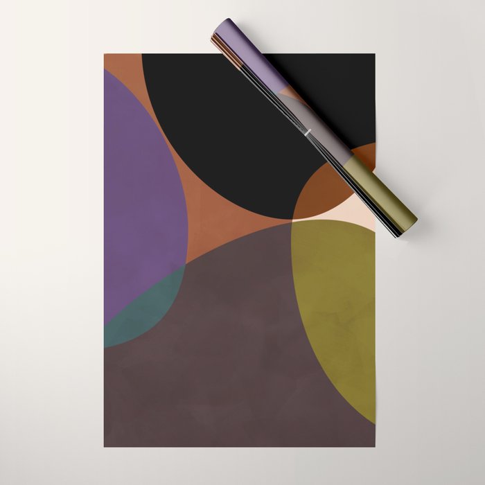 mid century abstract geometric autumn 2 Wrapping Paper Gallery Image 1
