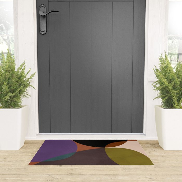 mid century abstract geometric autumn 2 Welcome Mat Gallery Image 3
