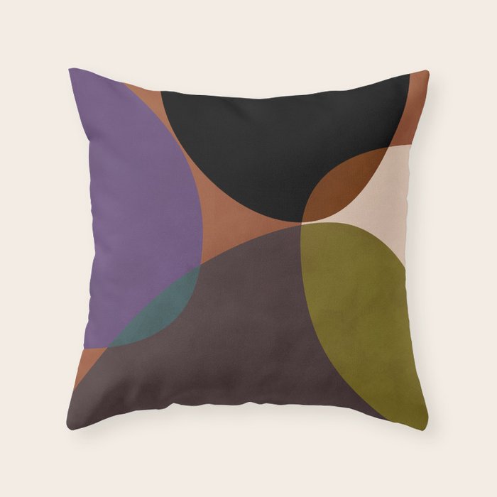 mid century abstract geometric autumn 2 Throw Pillow Gallery Image 6