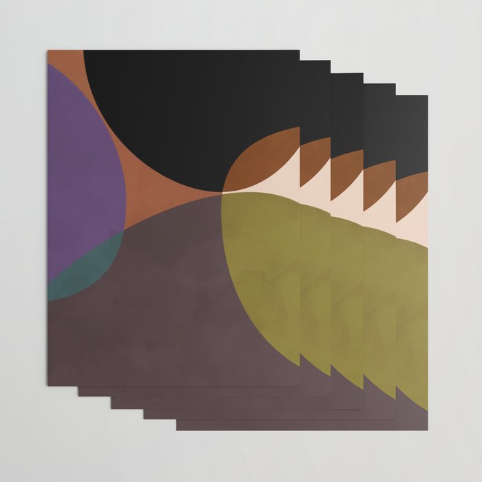 mid century abstract geometric autumn 2 Wrapping Paper Gallery Image 3