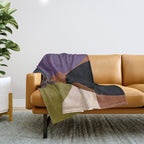 mid century abstract geometric autumn 2 Throw Blanket Gallery Image 1