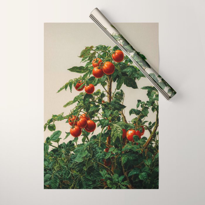 Japanese Wall Art Botanical Art Tomato Girl Summer Sage Green Painting Japandi Poster Kitchen Art Wrapping Paper Gallery Image 1