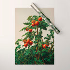 Japanese Wall Art Botanical Art Tomato Girl Summer Sage Green Painting Japandi Poster Kitchen Art Wrapping Paper Gallery Image 1