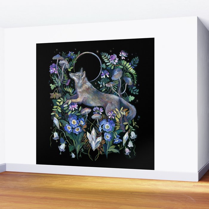 Moon Wolf Wall Mural Gallery Image 2