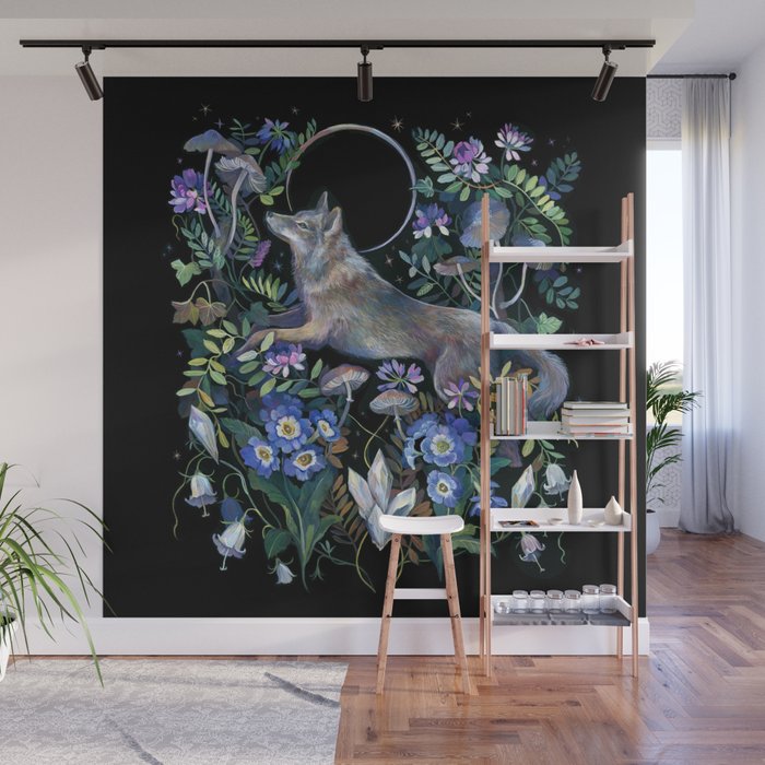 Moon Wolf Wall Mural Gallery Image 1