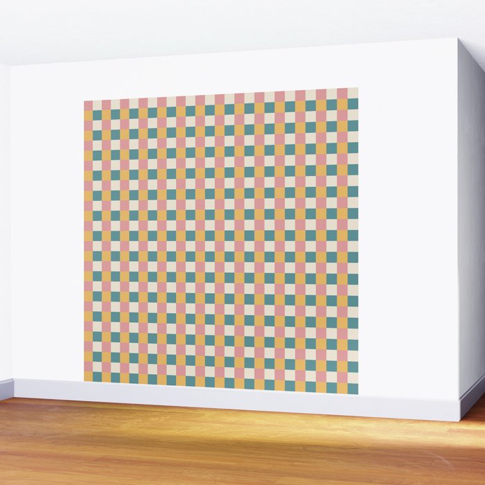 Checkered Multicolor Pattern XXIX Beachy Summer Wall Mural Gallery Image 2