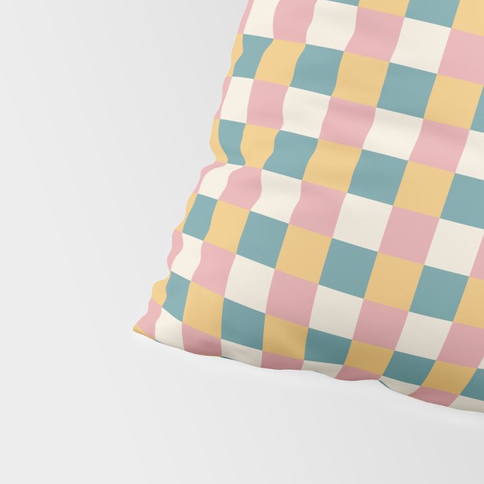 Checkered Multicolor Pattern XXIX Beachy Summer Pillow Sham Gallery Image 4